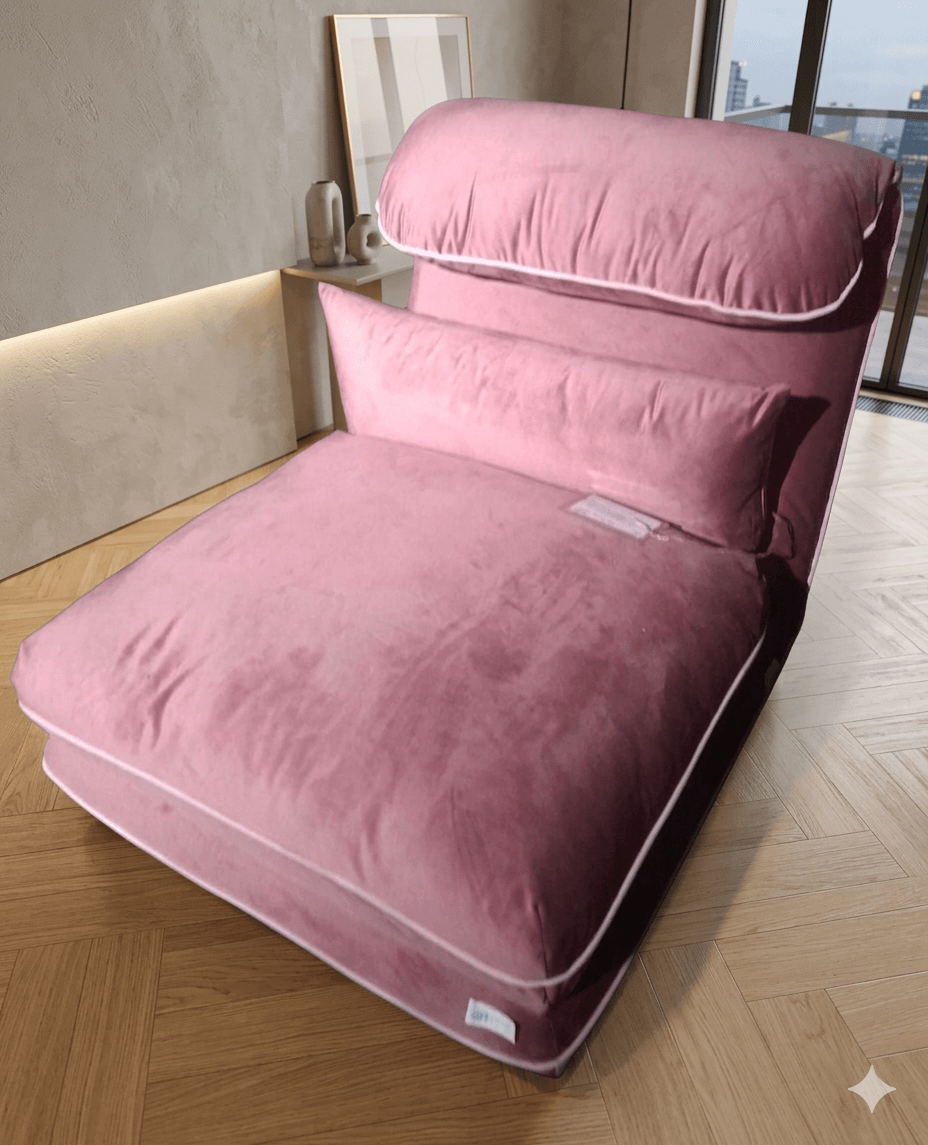Sofa Bedbody:cr-16 Oid Red Piping: Cr-21 Pale Pinkmetal Frame + Foam + Fabric Cover85x78x72