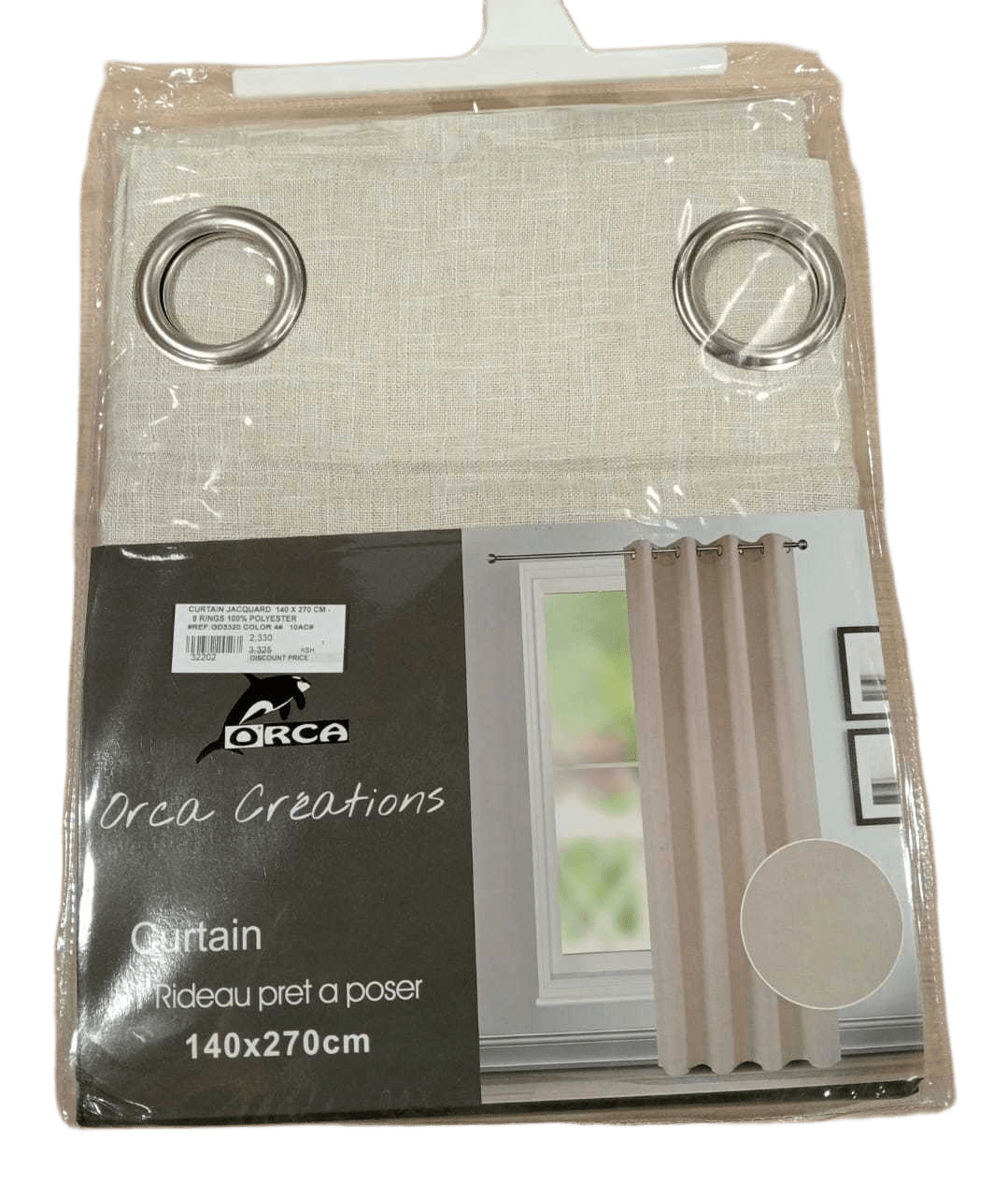 Curtain Jacquard 140 X 270 Cm - 8 Rings 100% Polyester