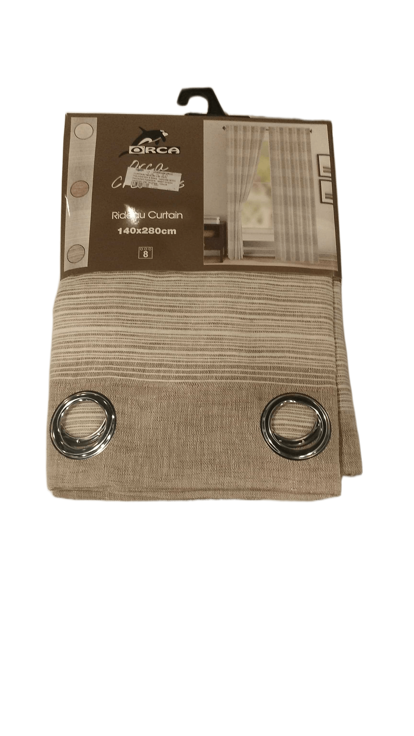 Curtain 140x280 Cm 100% Polyester 8 Ring 140gsm With Packing Hanger