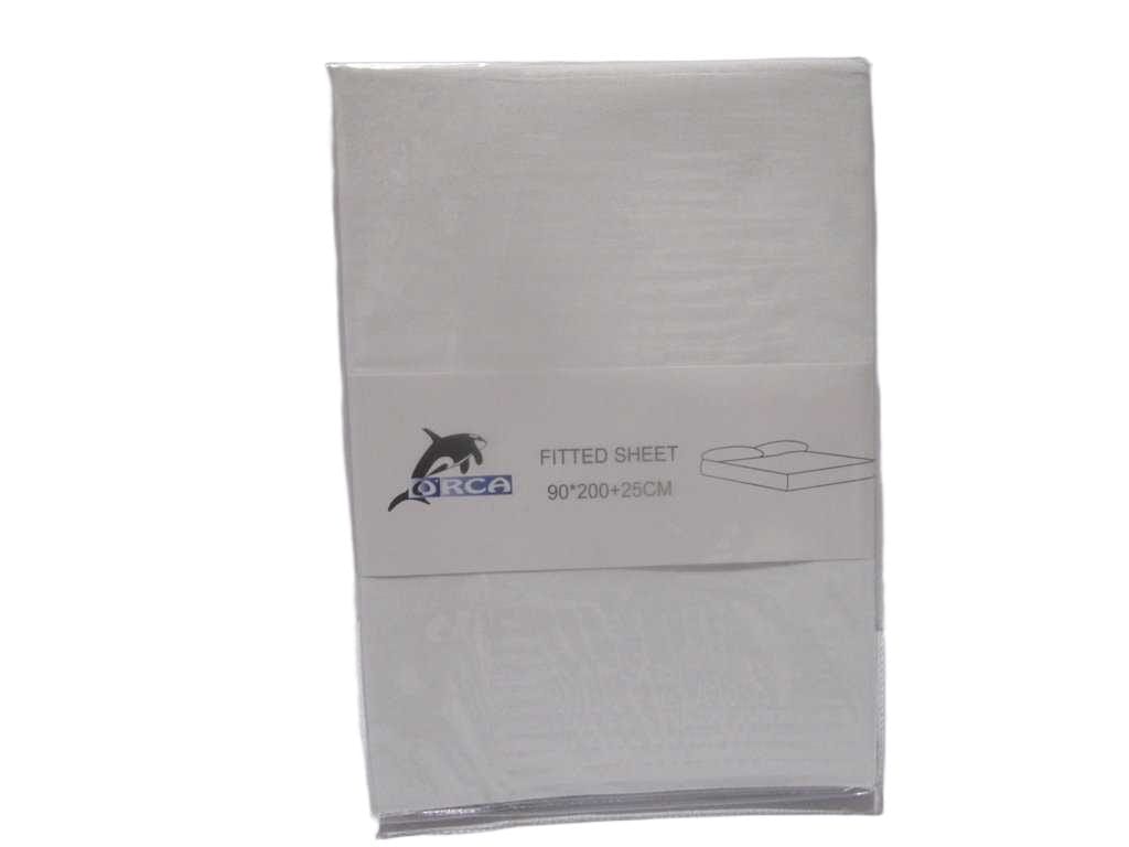 Fitted Sheet Plain 90x200 +25 Cm 105 Gsm 100% Polycotton Packing:pvc Bag 54 White