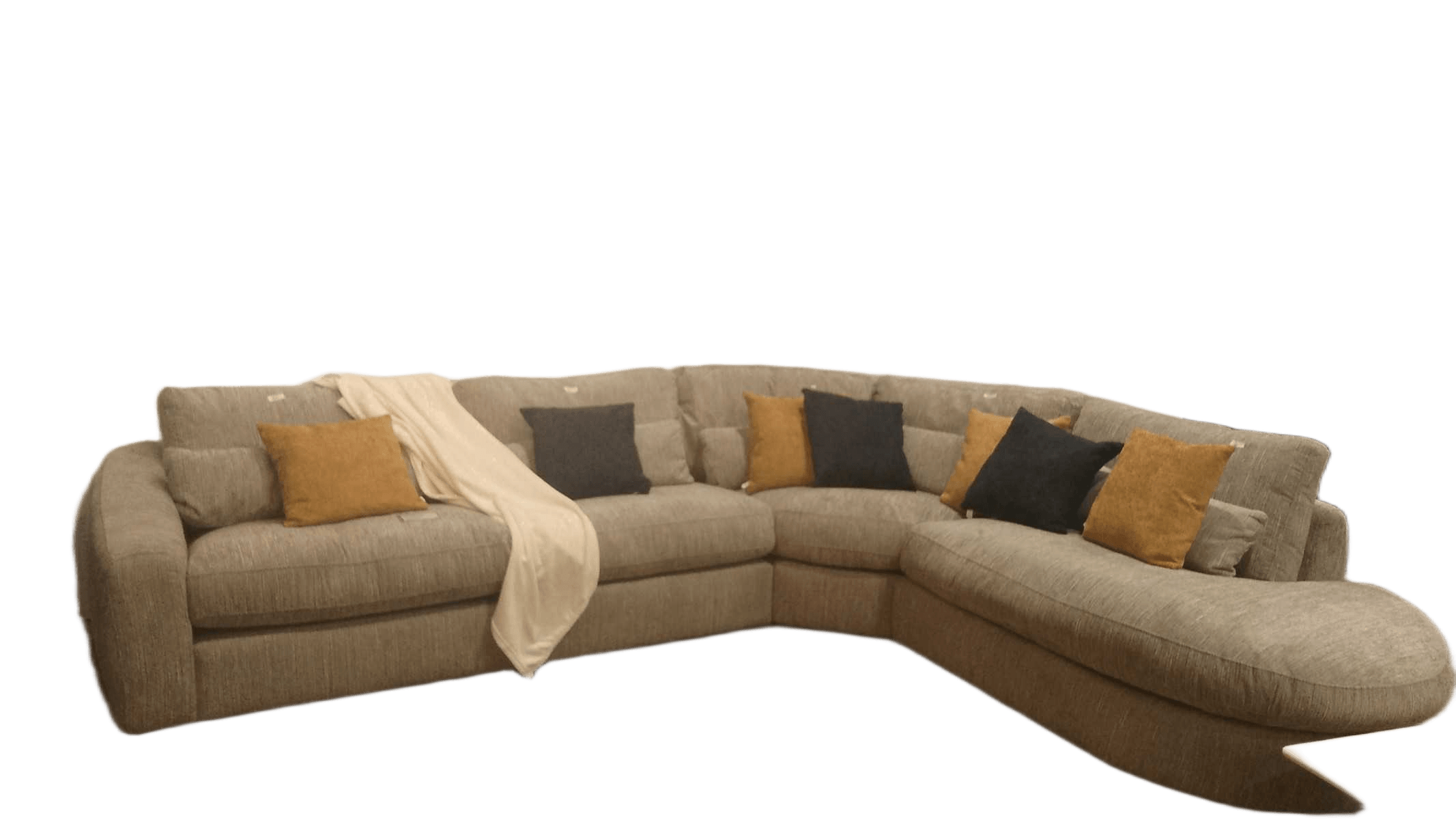 Sofa Corner Fabric Silver Gray Set 348x279x91 Cat3 G0404000