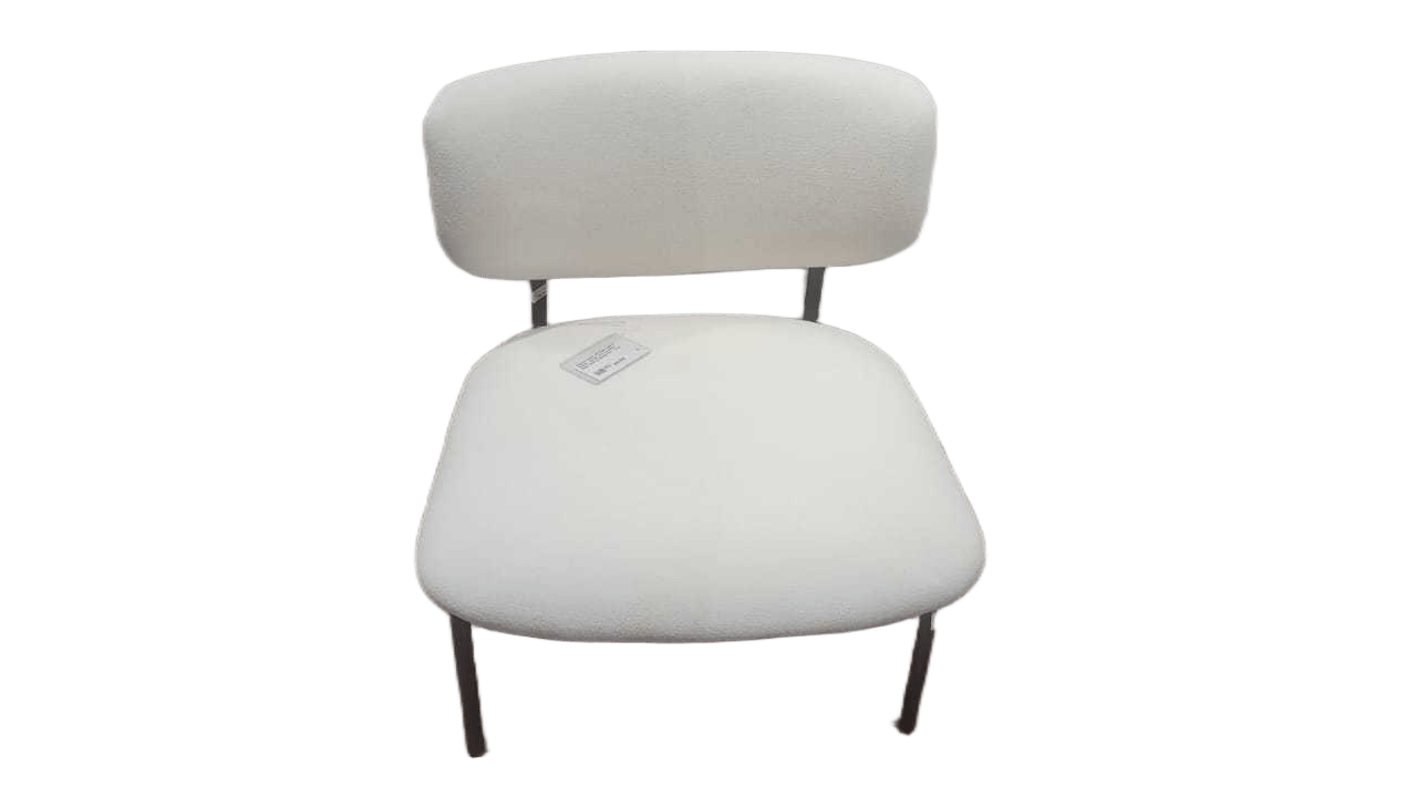 Single Chair Jby9158-1 White Fabric, Metal Leg 71x76x80