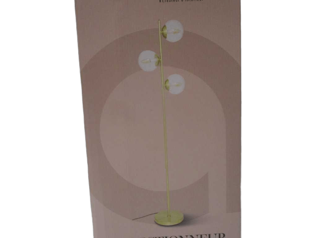 Lamp Col Gold Gls Str Flr Lamp H162