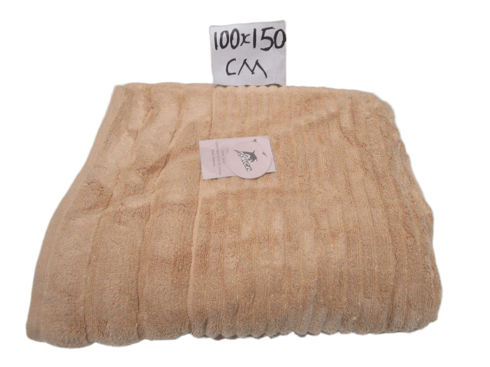 Towel Verna - Plain Dyed Dobby Terry - Zero Twist Cotton Yarn - Narrow Ribbed Pattern - 500 Gsm - Single Ply