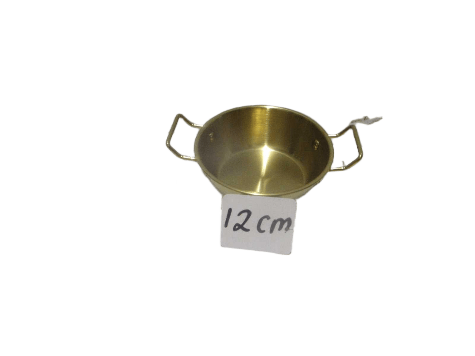 Bowl With 2 Ears Handle 201 Inox,chrome Hanging Tag+opp Bag Gold Matt Dia 12cm*4.5