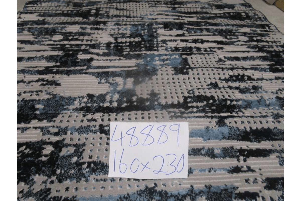 Carpet 160x230 Polyester And Shrink 204,800 Pts/Sqm 9mm Pile Hight 1,350 Grm/Sqm Blue/Grey