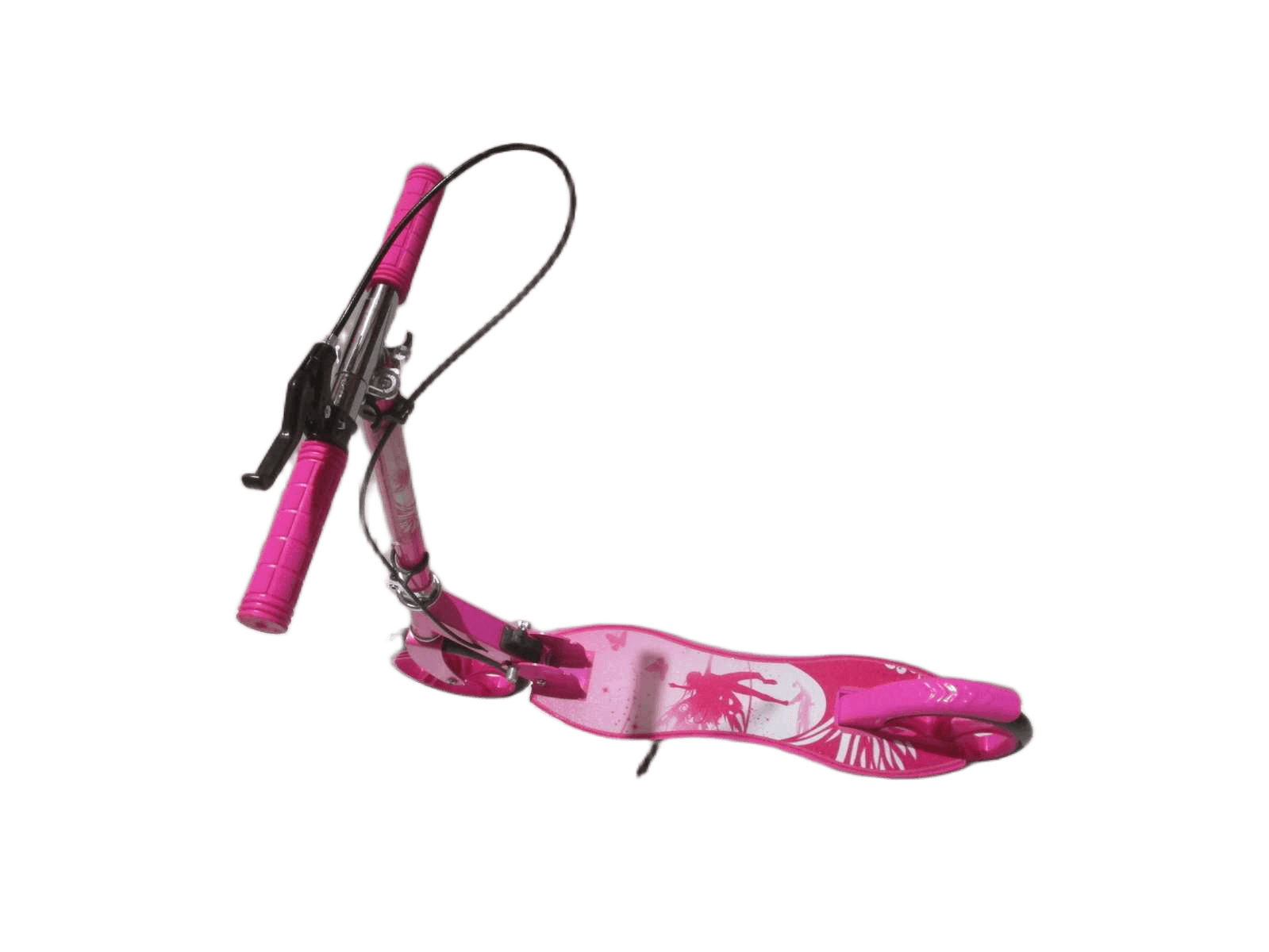 Scooter Metal Tube, Silicon Handle, Pu Rollers(20cm),metal Board Hand Brake Color Boxpink Pattern Pink Body85x14.5x