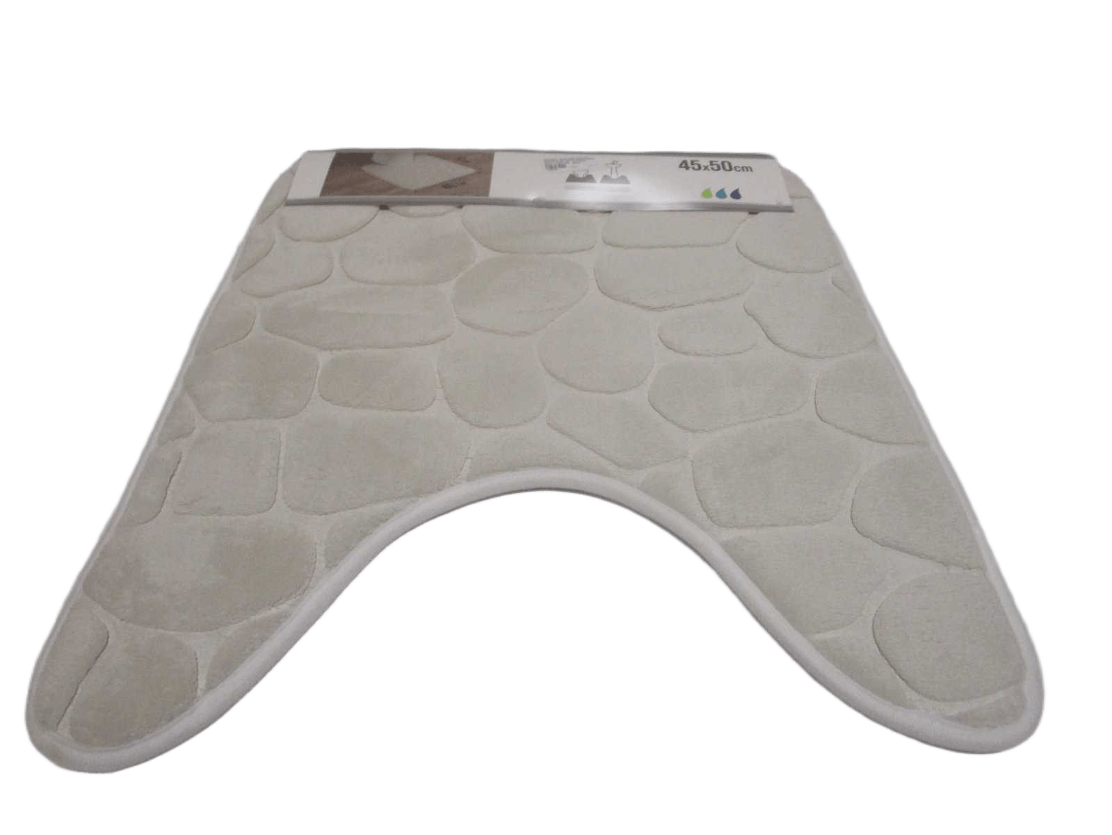 Bathmat Tapis Contour Wc Memoire De Forme Microfibre Galet 45x50 Cm - Natural