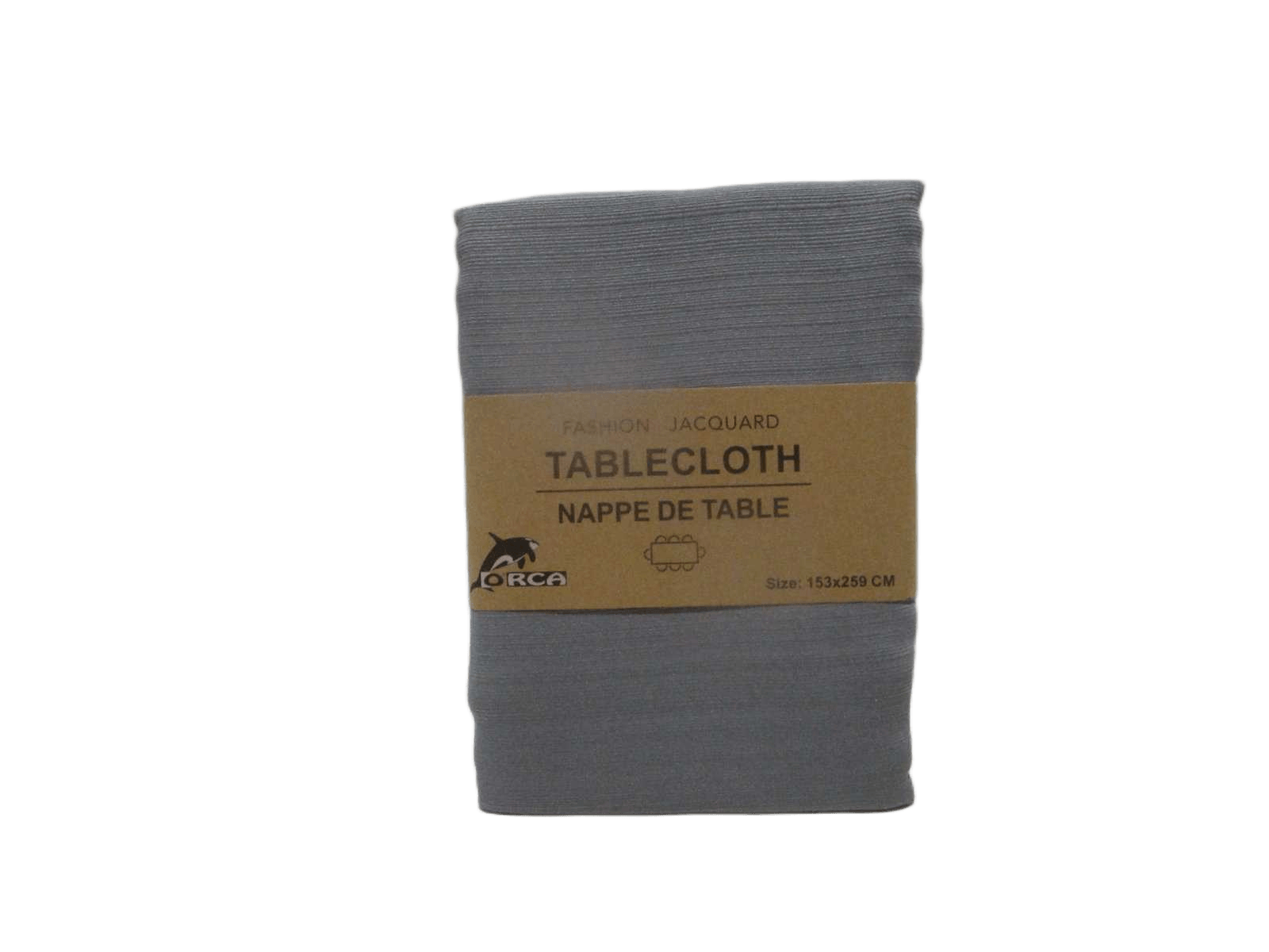 Jacquard Table Cloth, 100% Polyester 180g/M2(Taupe/Gray) 2col /Ass Taupe/Gray 2col Ass 153x259