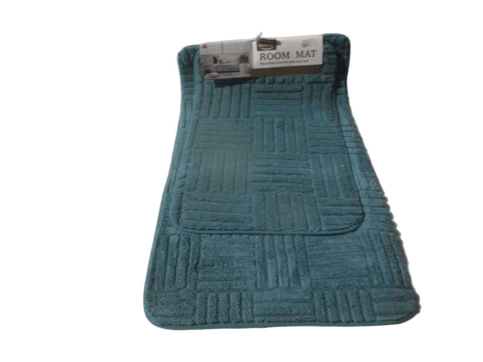 Mat Microfiber Chenille Anti-Slip Set Of 2pc 0.8cm Lake Blue 40x60 50x80