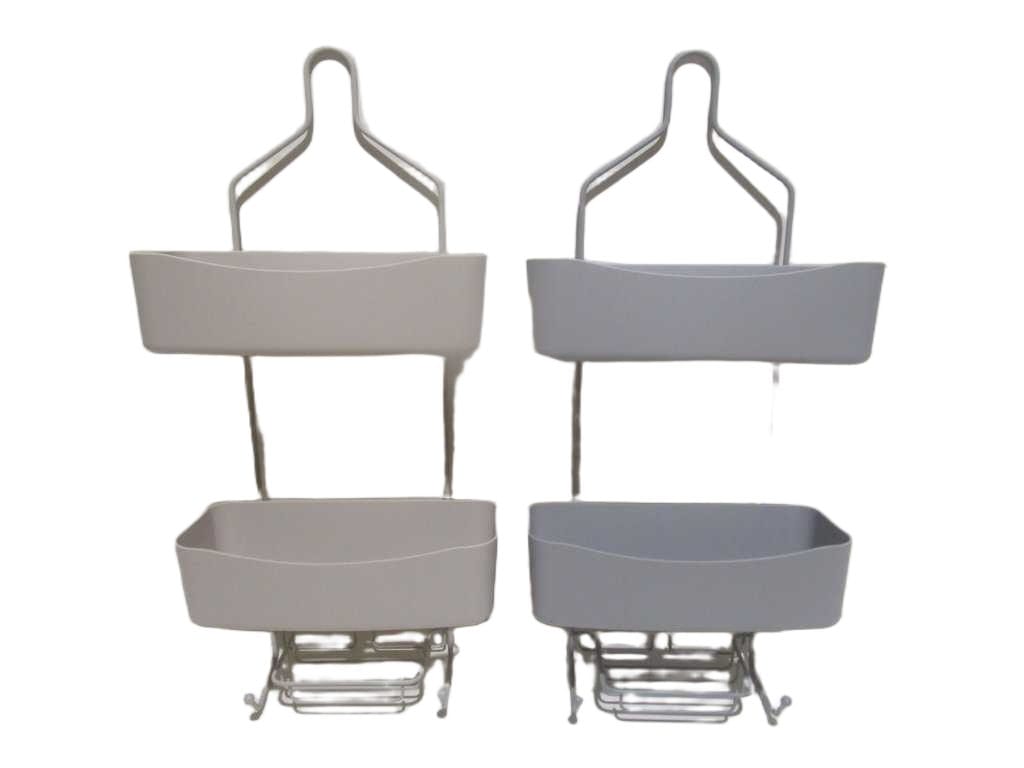 Shower Caddy 3-Tier Taupe+grey Iron+pp 28x14x60 Cm
