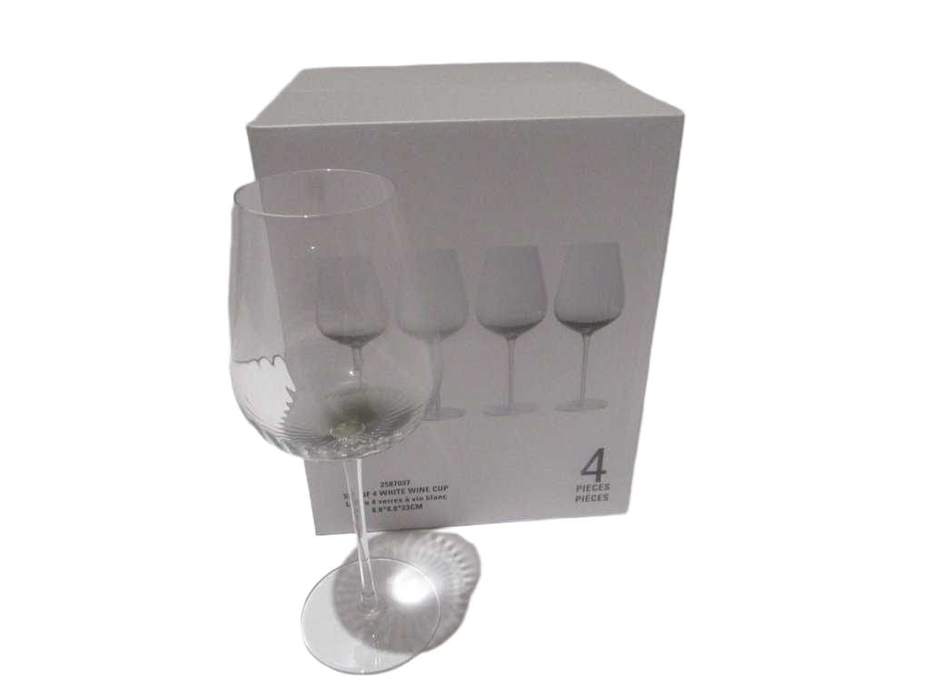 Wine Cup Set Of 4 White , Crystal Colorbox 'clear/Grey '8.8*h23