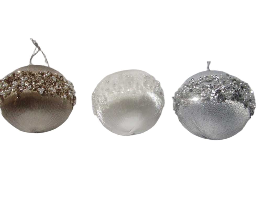 Ball Xmas 100mm Beads 3ass Clr