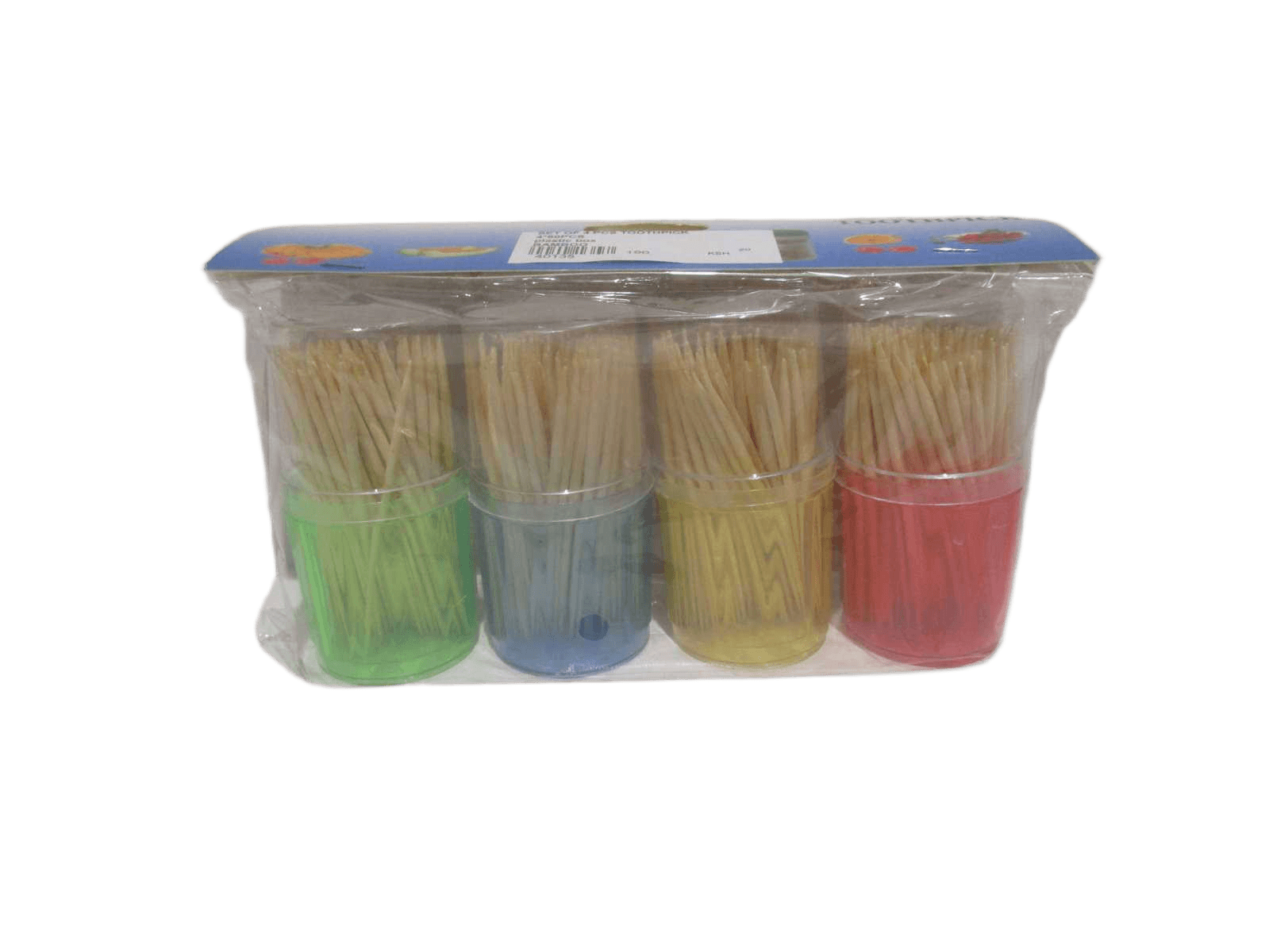Set Of 4 Pcs Toothpick 4*80pcs Plastic Box Bamboo Packing: Card As Photo 7*3.5 1cl=