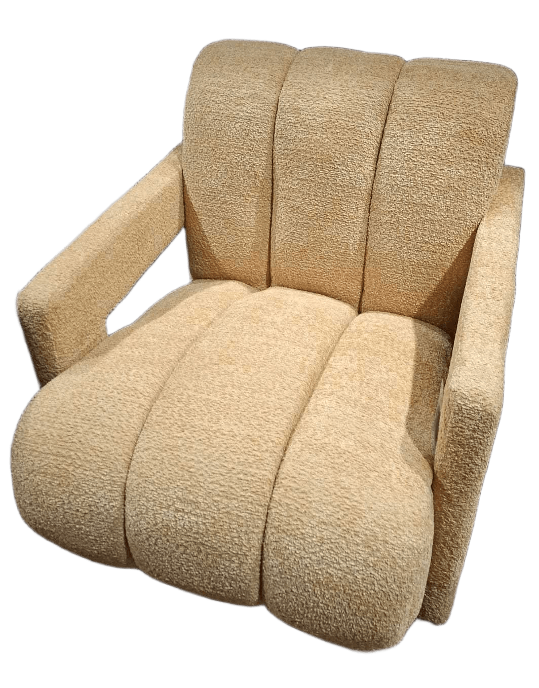 Armchair Fabric Yellow Warm/13 With Wood Frame
