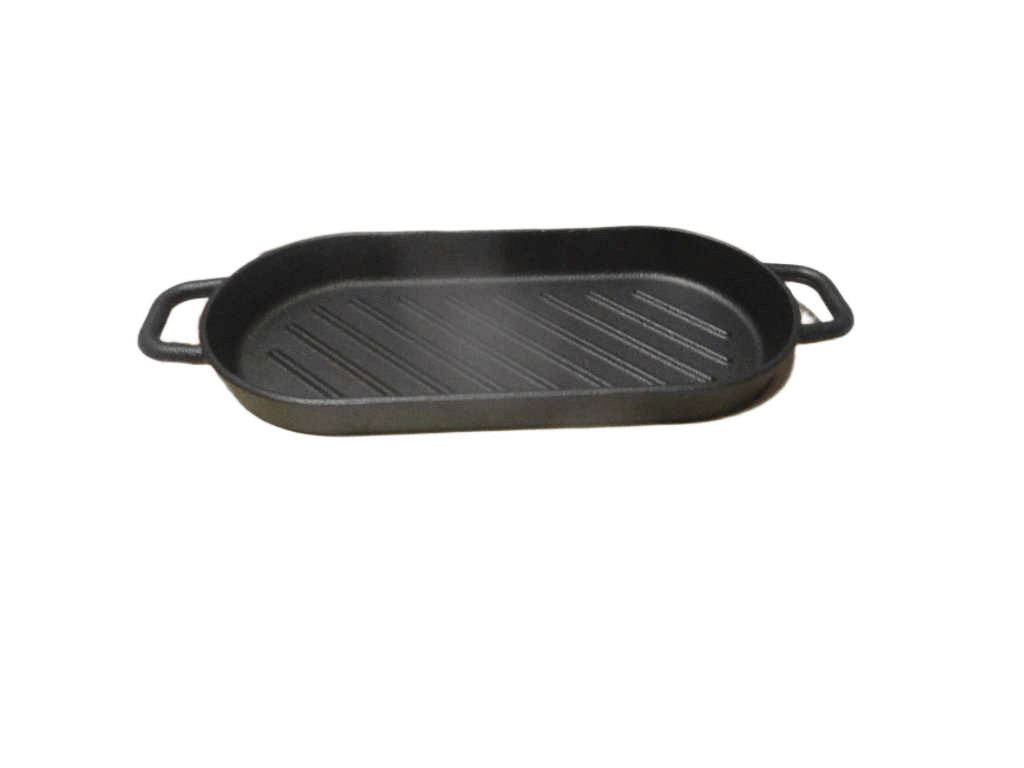 Cast Iron Plate+wood Base 22x10x2 26x11.7x1.7 828g