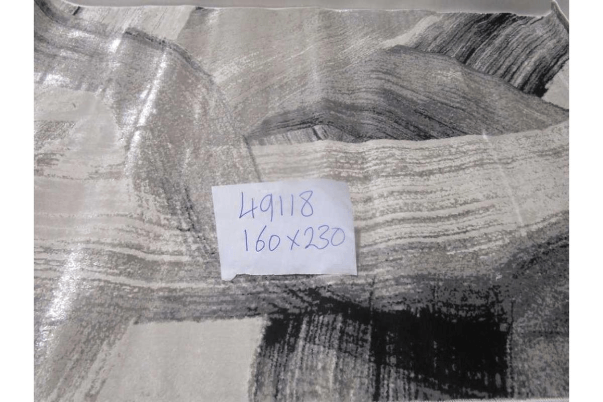 Carpet 160x230 Shiny Shrink Polyester + Pp 2,200 Gsm 604,000 Pts 8mm Pile Hight Cream Anthracite