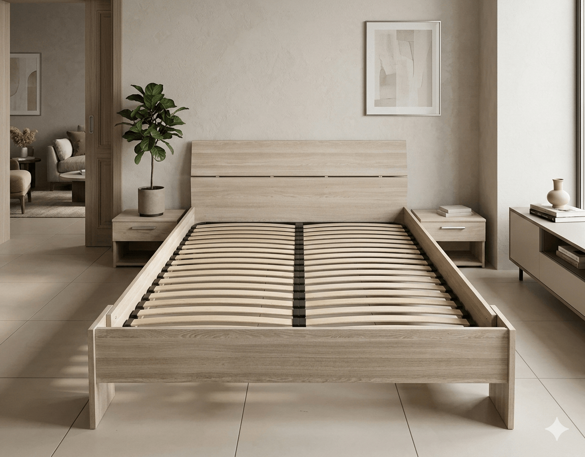 Bed 140 X 200 Cm + Set Of 2 Night Stand