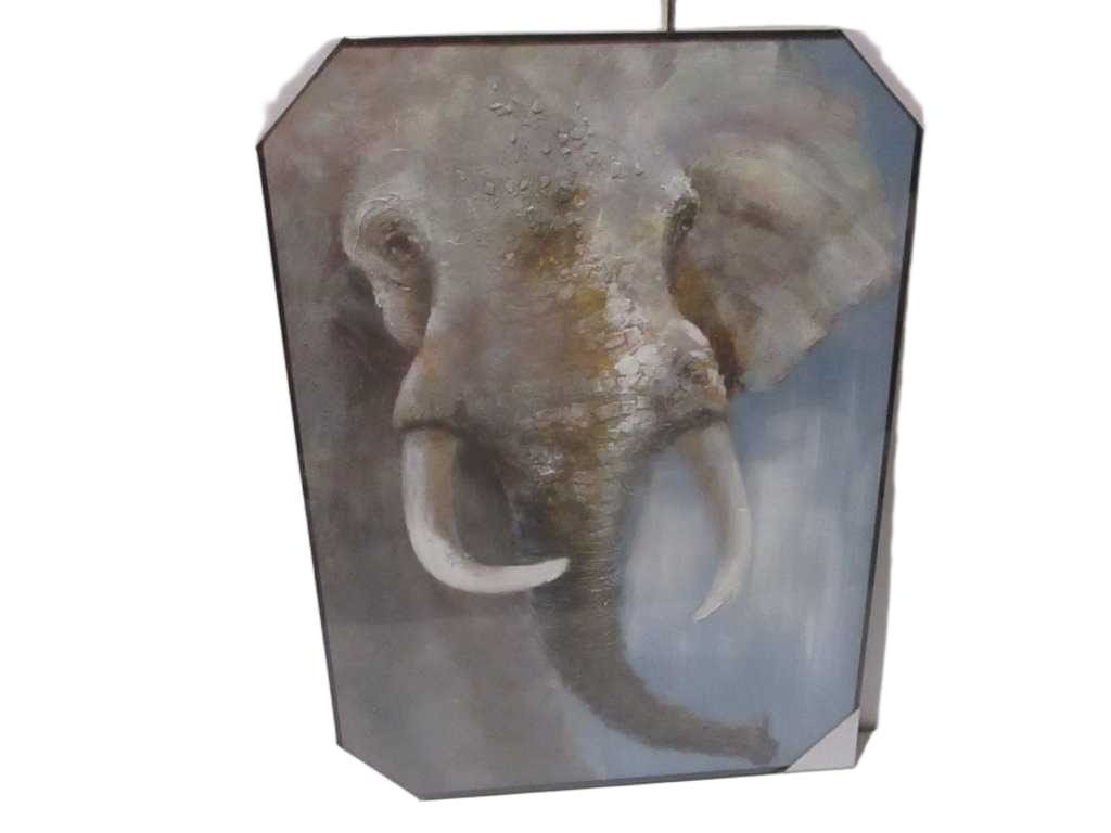 Painting 3d-Handmade Elephant Ps Frame Black Packing Blister 90x120cm