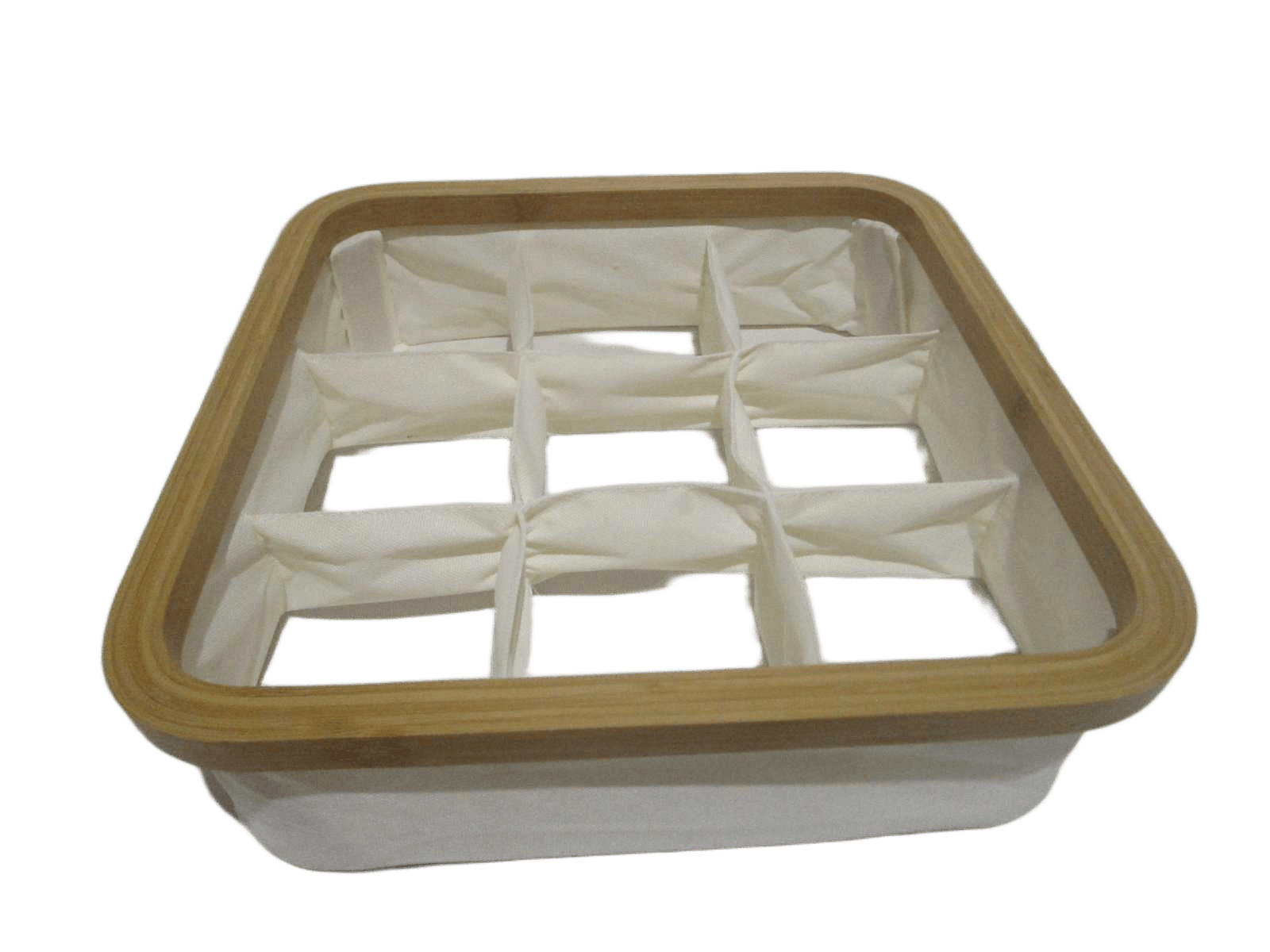 Basketcarre Pliable Polyester 9 Compartiments De Rangement Cerclage Bambou - Natural/Bambou