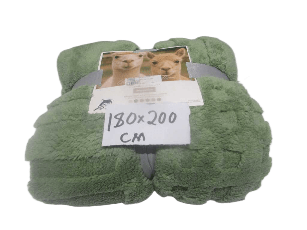 Blanket, 100% Polyester, 220gsm Packing: Color Card+cord Green 180*200