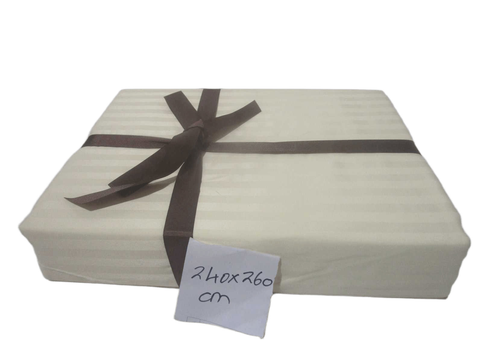 Quilt Cover Cream Set 3 Pcs 240x260cm, 2 Pillow Case 50x70cm+5cm 105gsm Polyester Stripe Design With Good Package Our Design Uni Col 002
