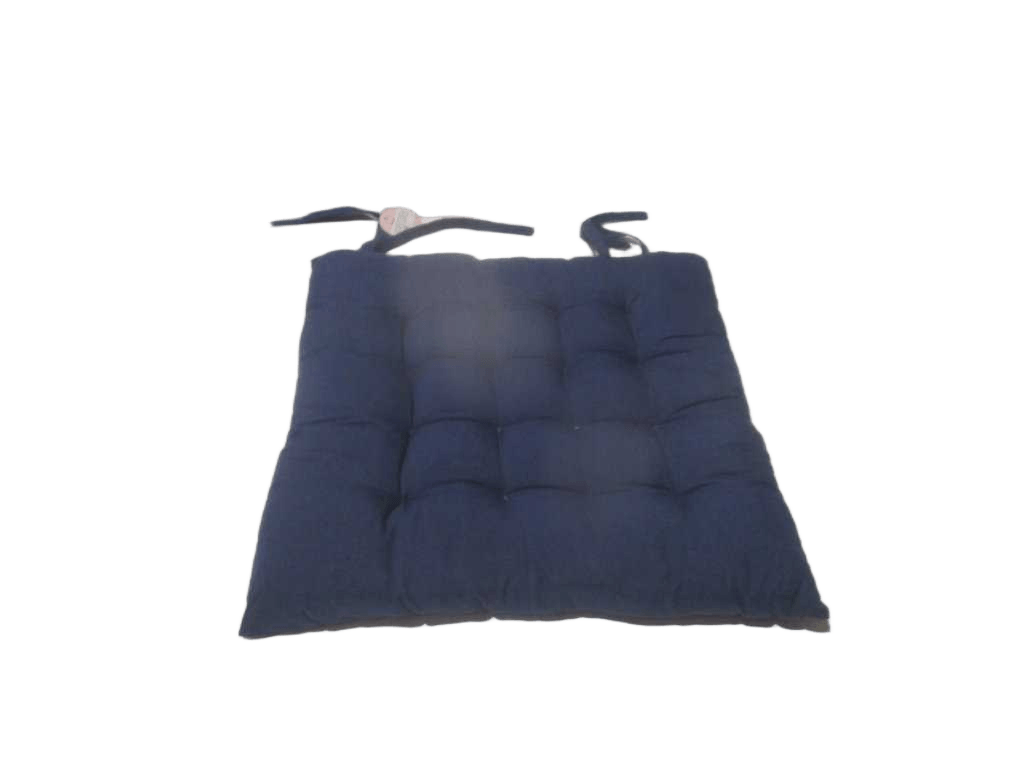 Chair Pad With 4 Tie Strings 100% Polyester 110 Gsm Fabric And Recycled Cotton Filling Of 550 Grams