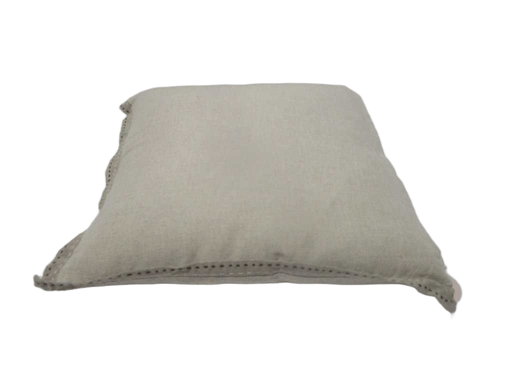 Cushion 50%linen 50% Cotton With Border 100% Linen 180 Gsm - Filling 500gr Vaccum Packing