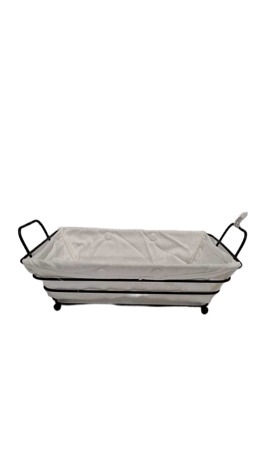 Rectangle Bread Basket Metal+white Fabric Opp Bag29*19*10black