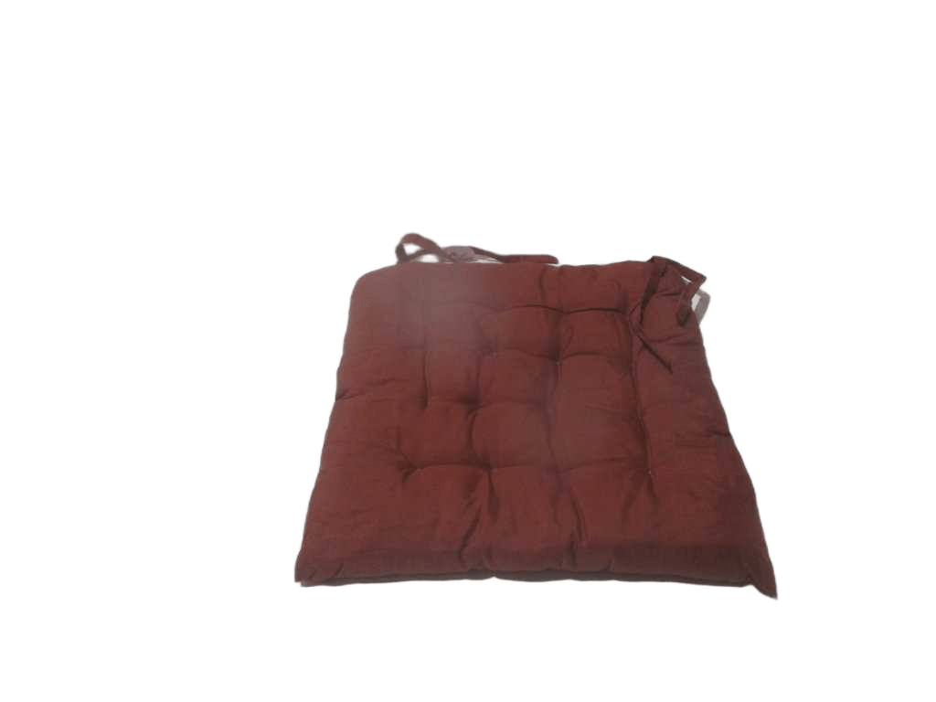 Chair Pad With 4 Tie Strings 100% Polyester 110 Gsm Fabric And Recycled Cotton Filling Of 550 Grams