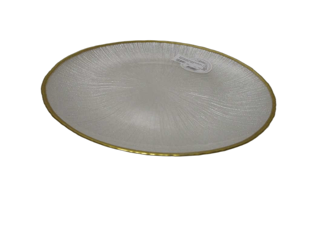 Plate Glass Dia 21cm White Clr