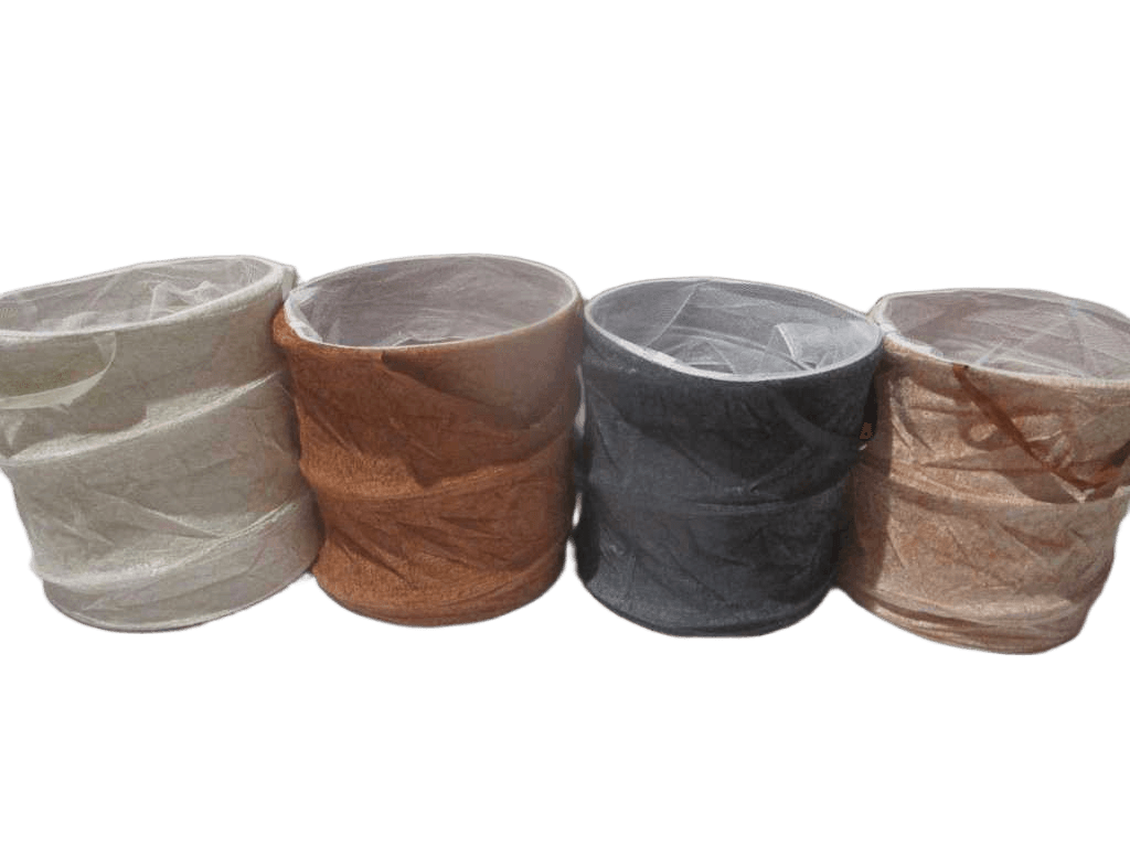 Laundry Bag With Handle Velvet+metal Frame Packing Opp Bag Grey/Beige/Orange/Pink Ass 40*48cm