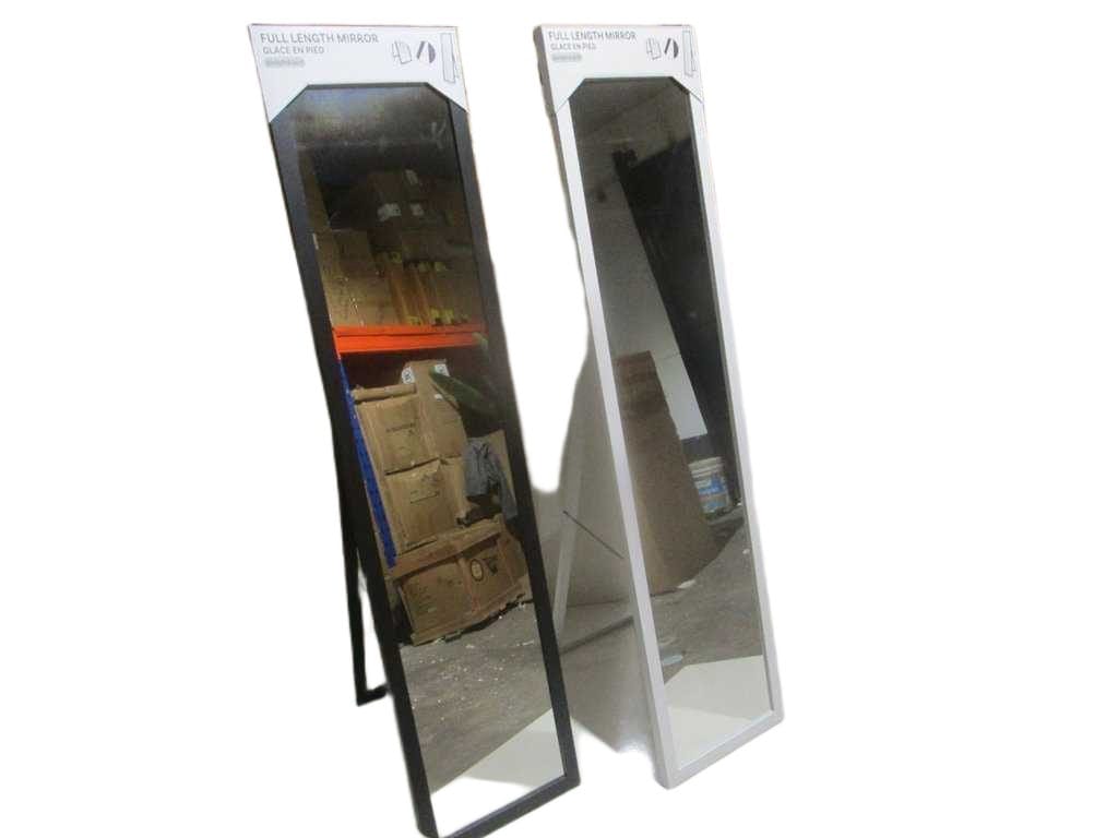 Mirror Over The Door Full Length Black// White Glass + Mdf Frame + Mdf Support, Backing: Black Card Backing With Corrugated Pad ,with Iron Chain, 30x150x2.5