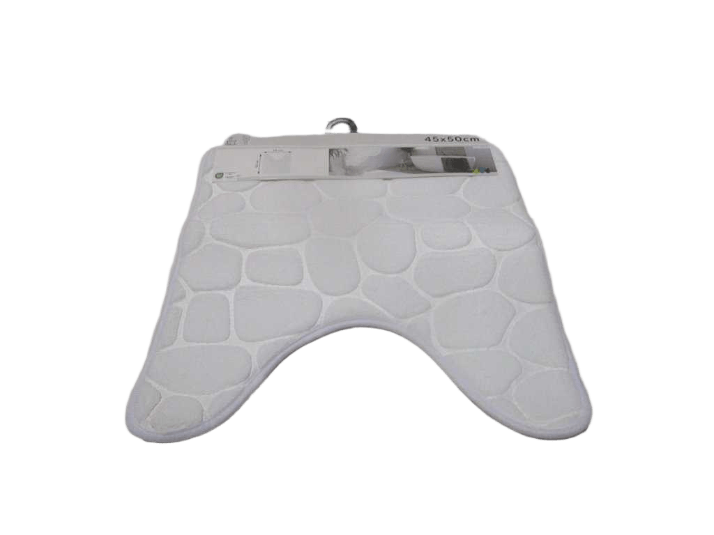 Carpet Contour Wc Memoire De Forme Microfibre Galet 45x50 Cm - White