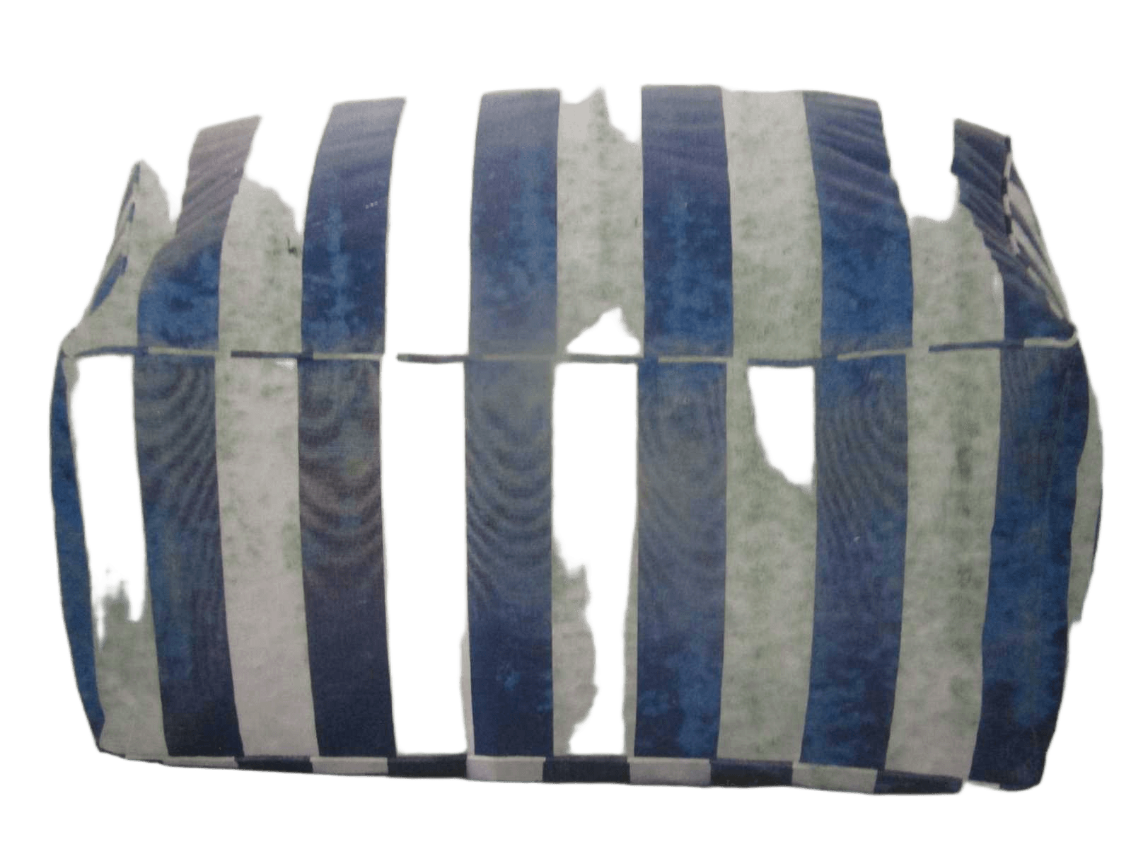 Pouf S5- Blue+ White 600d Xoford Nylon, Shreded Form 62x62x32
