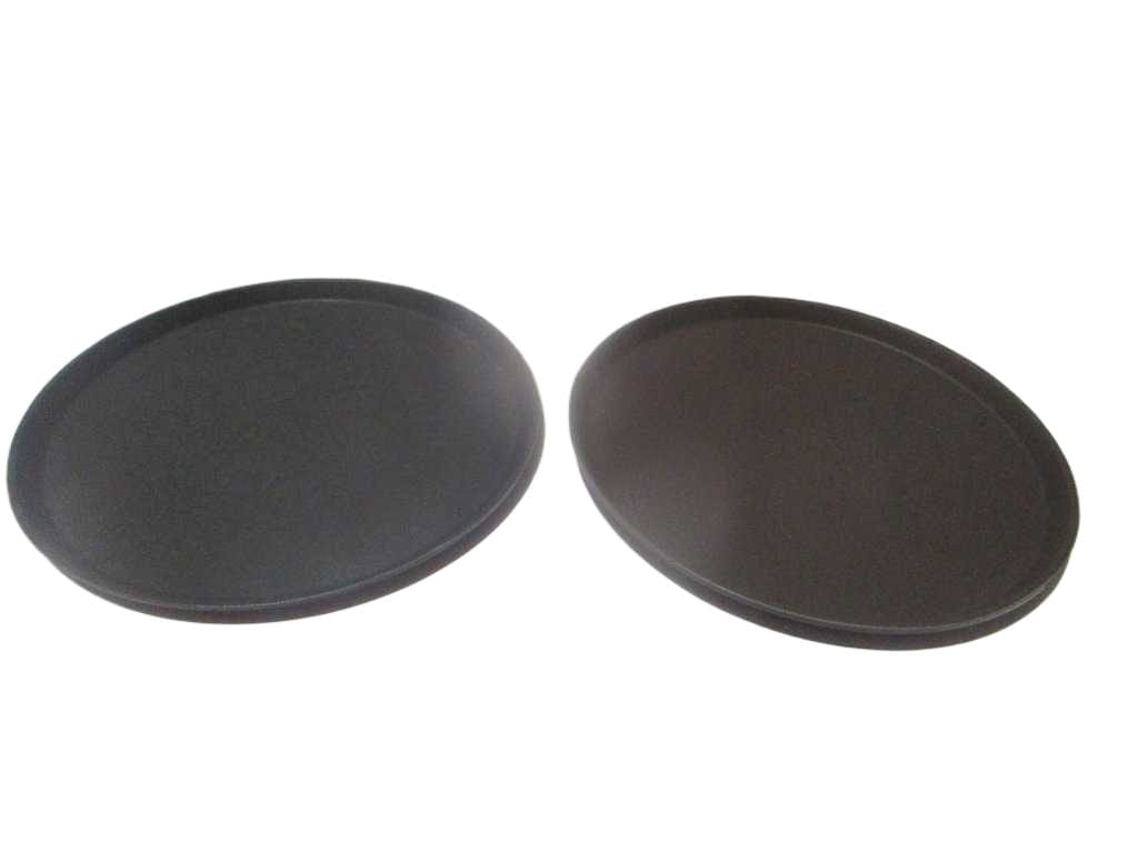 Serving Tray Round Hotel Rubber Top, Anti-Slip Black Plastic Back 650g Opp Bag Brown Black Ass Dia40