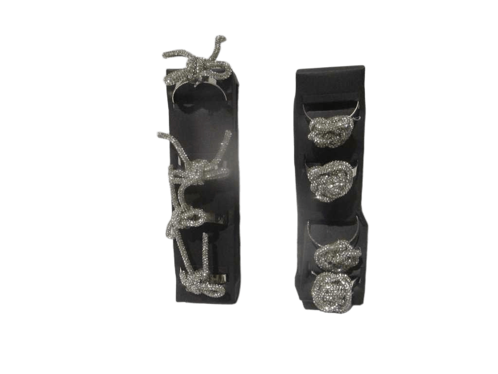 Napkin Ring Set4 Silver 2ass