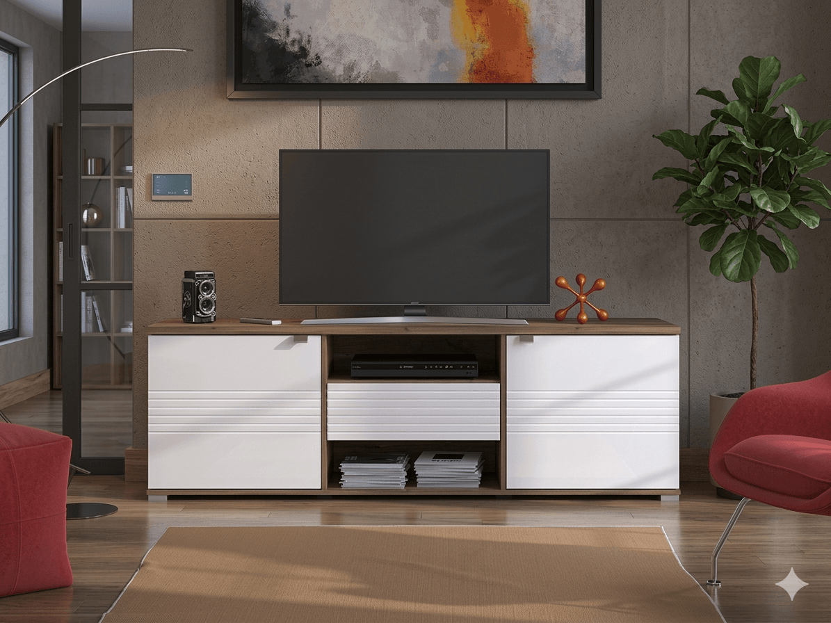 Tv Unit Grenoble Melamine Faced Chipboard