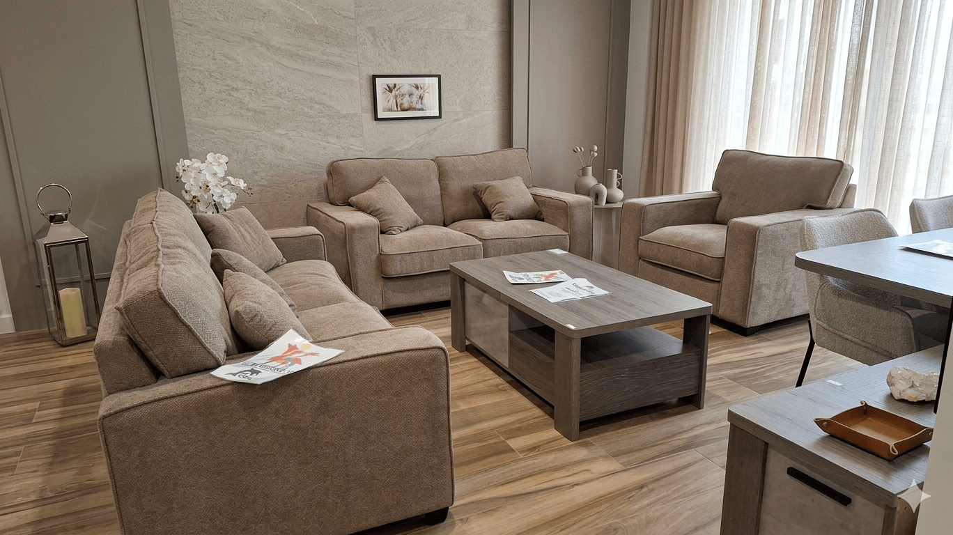Sofa Fabric Set 3+2+1 Down Feather With 5 Pillow Sea 173 Light Brown1s: 109*98*88 2s: 174*98*88 3s: 213*98*88