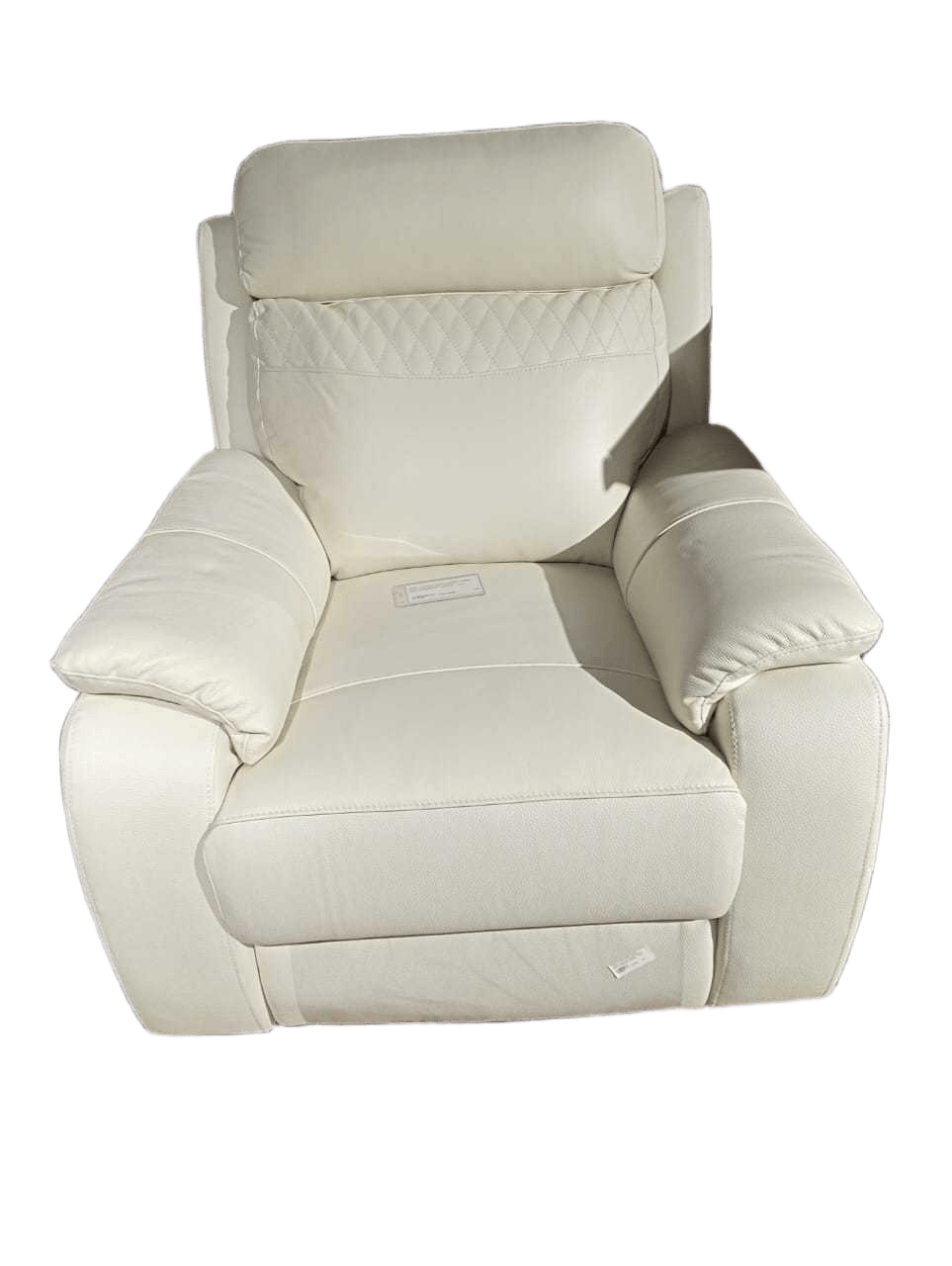 Chair Single Leather, Bonded Leather, Wood, Foam 886 Off White