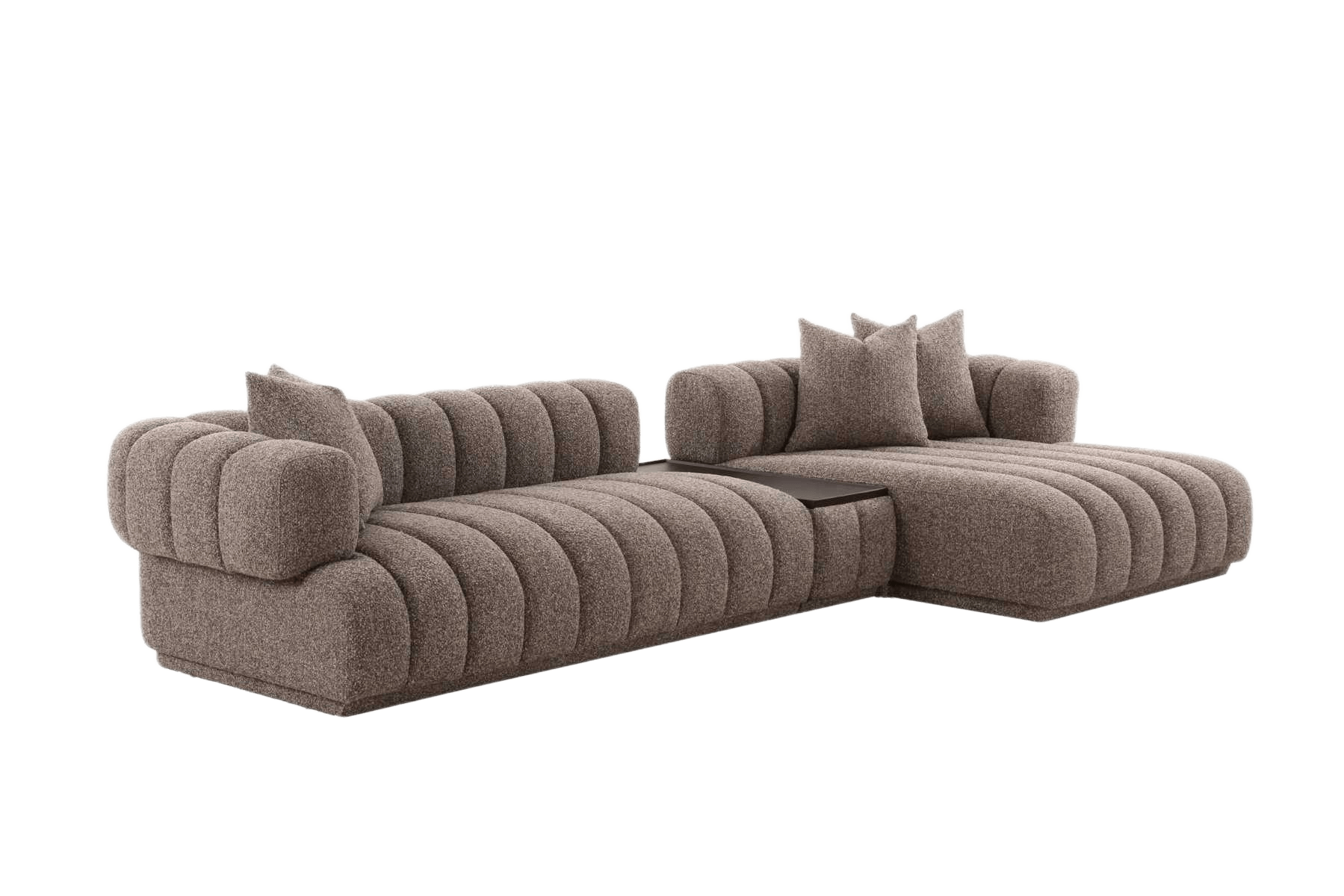 Sofa L-Shaped Brownness Nh30173 W 2 Cushion (2-S One Arm +ottoman+chaise) -7 195x106x69 41x102x37 134x162x69