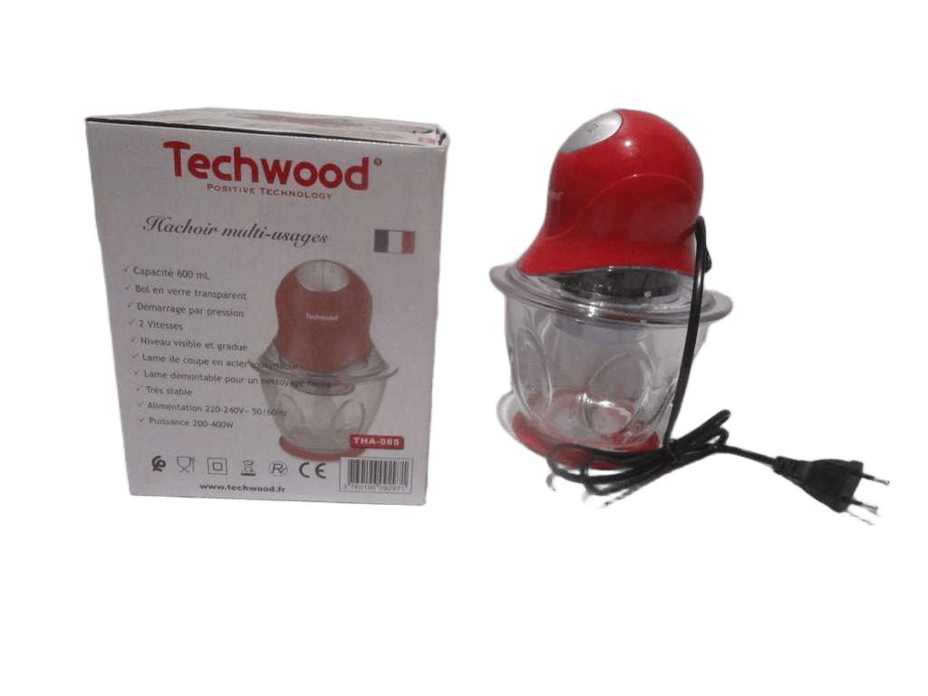 Chopper 600 Ml Glass Bowl 2 Speeds Start By Visible Pressure And Graduated Level Stainless Steel Cutting Blade Power: 300w