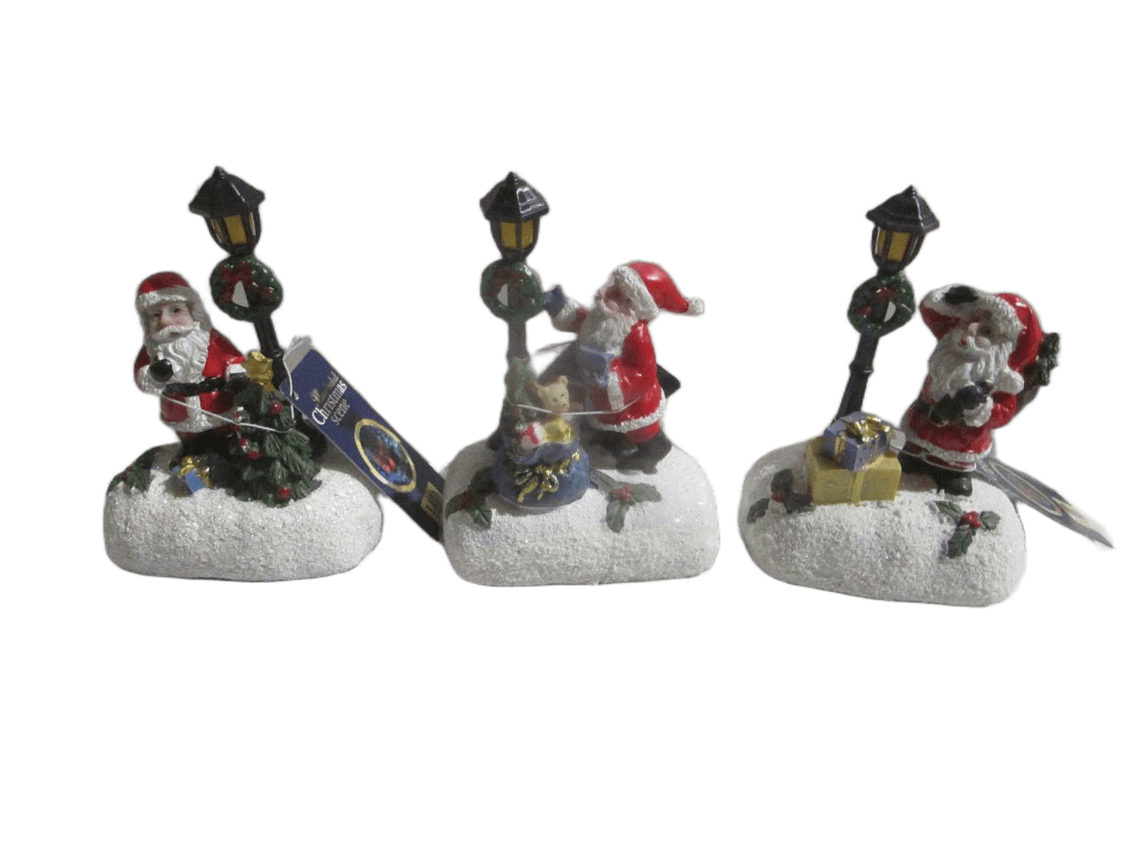 Scene Santa Xmas 12cm 3ass