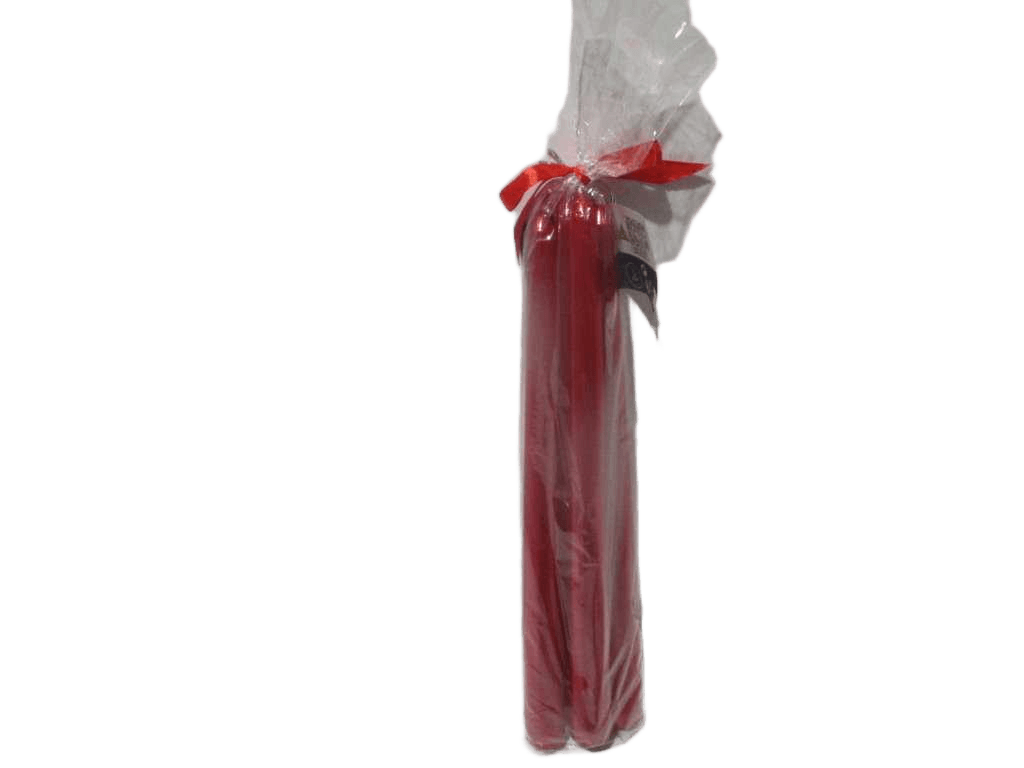 Satin Red Din Candle X4 192g