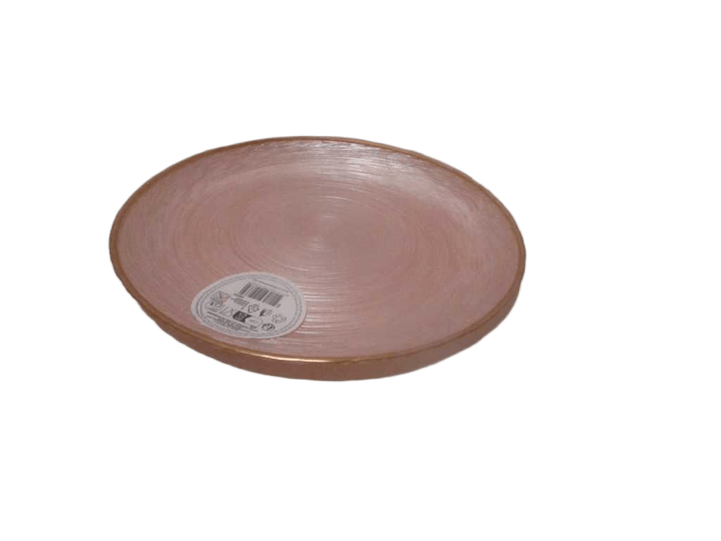Plate Glass Dia 21cm Pink Clr