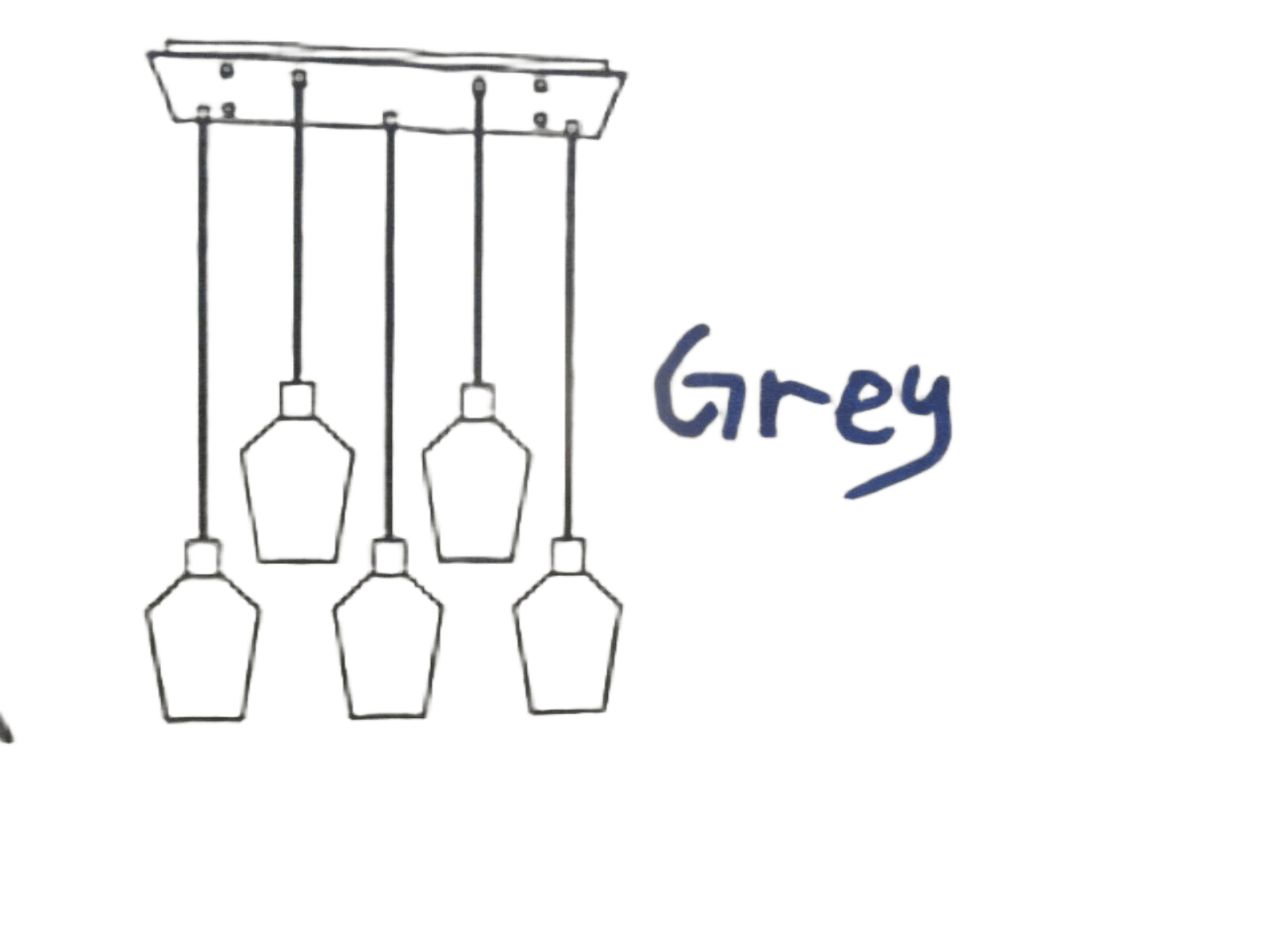 Pendant Lamp With Bulb St64 Grey+black Glass+metal D75*h160