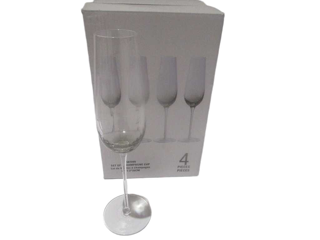Champagne Cup Set Of 4 , Crystal Colorbox 'clear/Grey '7.2*h26
