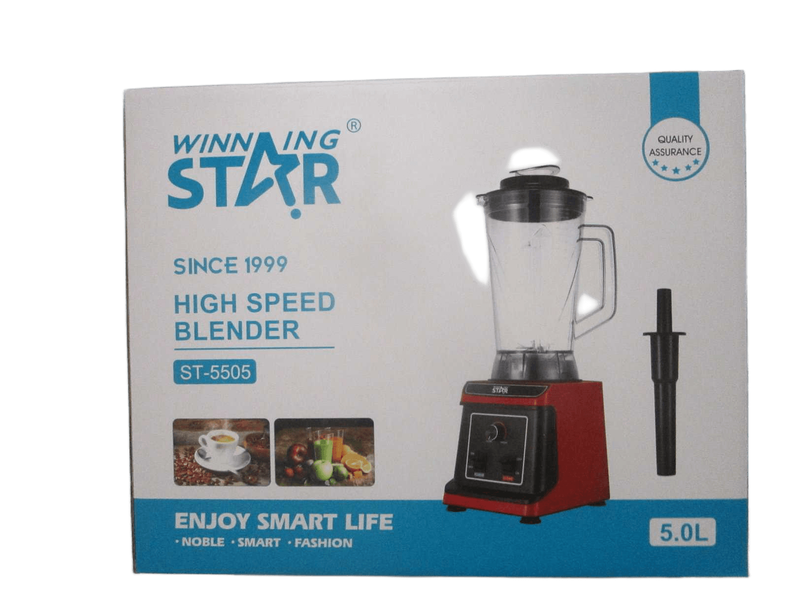 Nutrition High Speed Blender Voltage: Ac220-240v,50/60hz Output:1500w Capacity:5l Copper Motor:30000rpm 8 Blades(304) 2 In 1 Mat Material:pc+304 Stainles Steel Red 58*18*18