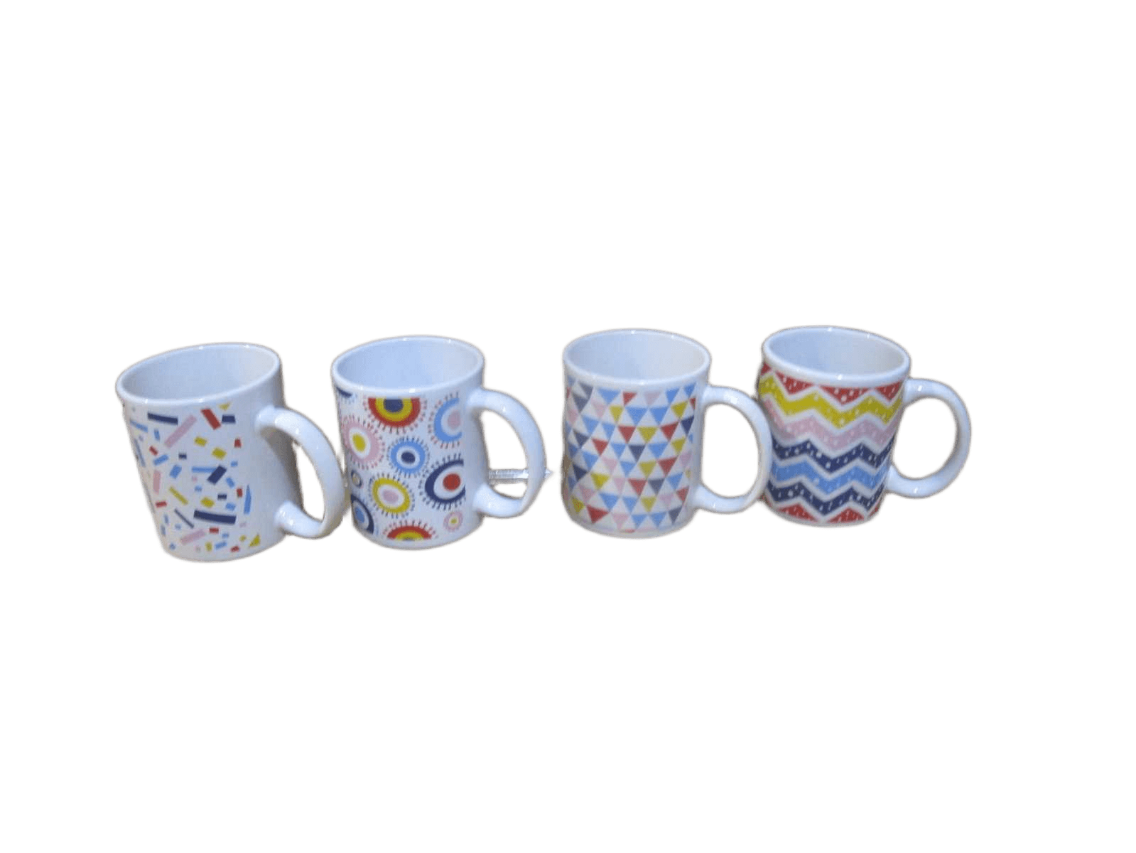 Cup-Stoneware 330ml 4 Design Ass Ceramic Wave, Triangle
