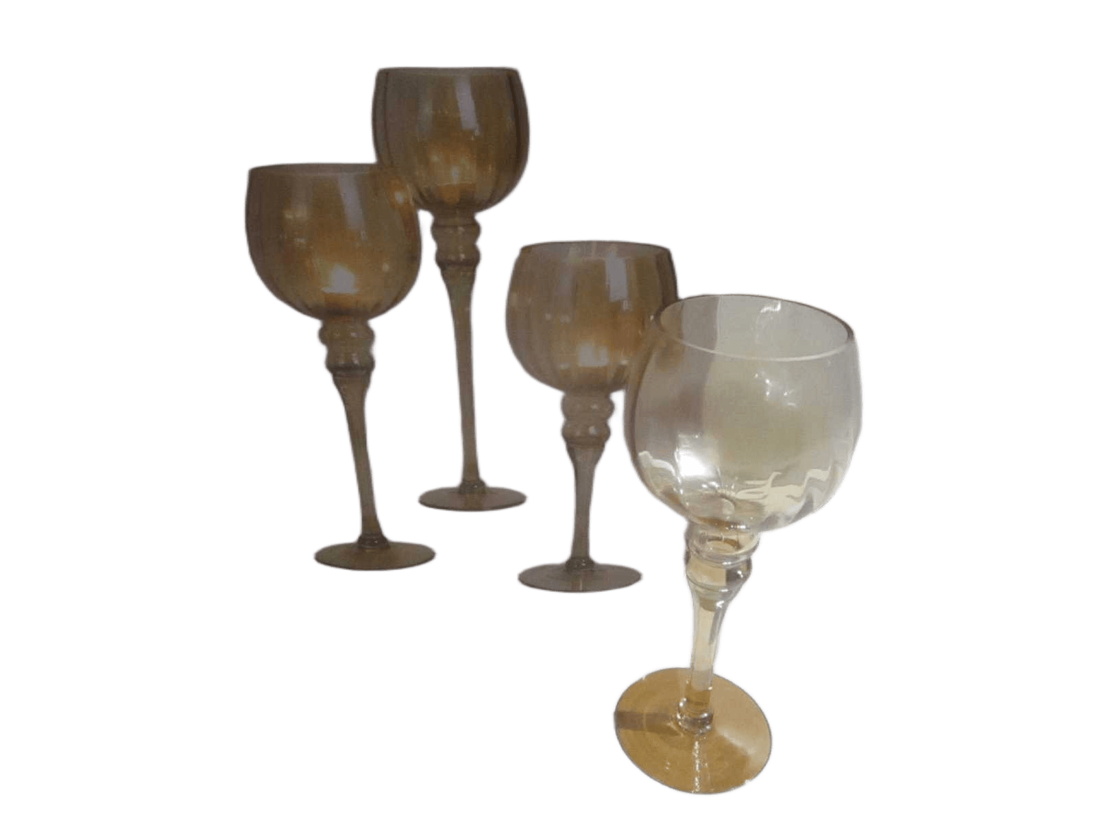 Candle Holder Set Of 3 Amber